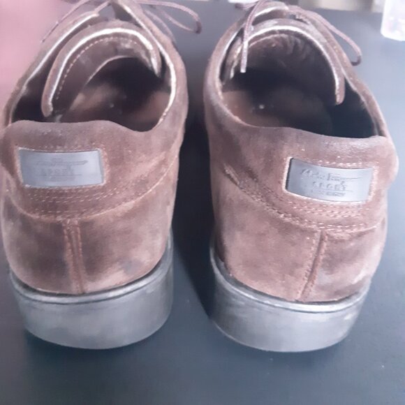 Ferragamo SZ 8D Men's Chocolate Brown Suede Derbys - Picture 9 of 15